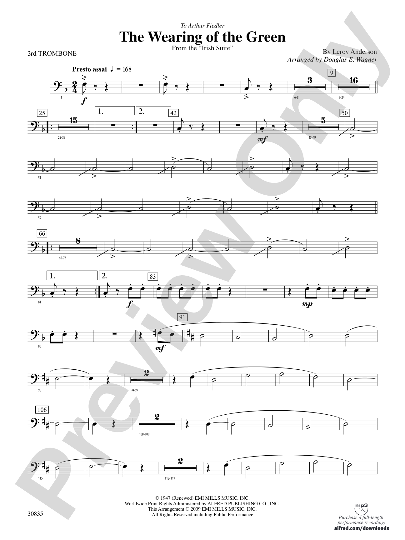 The Wearing of the Green (from the Irish Suite): 3rd Trombone