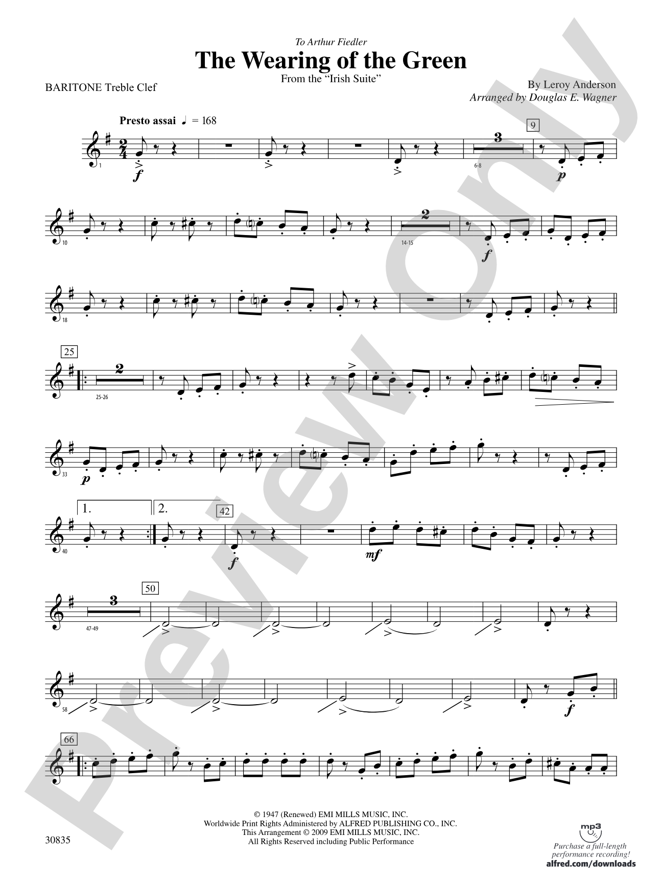 The Wearing of the Green (from the Irish Suite): (wp) Baritone T.C.