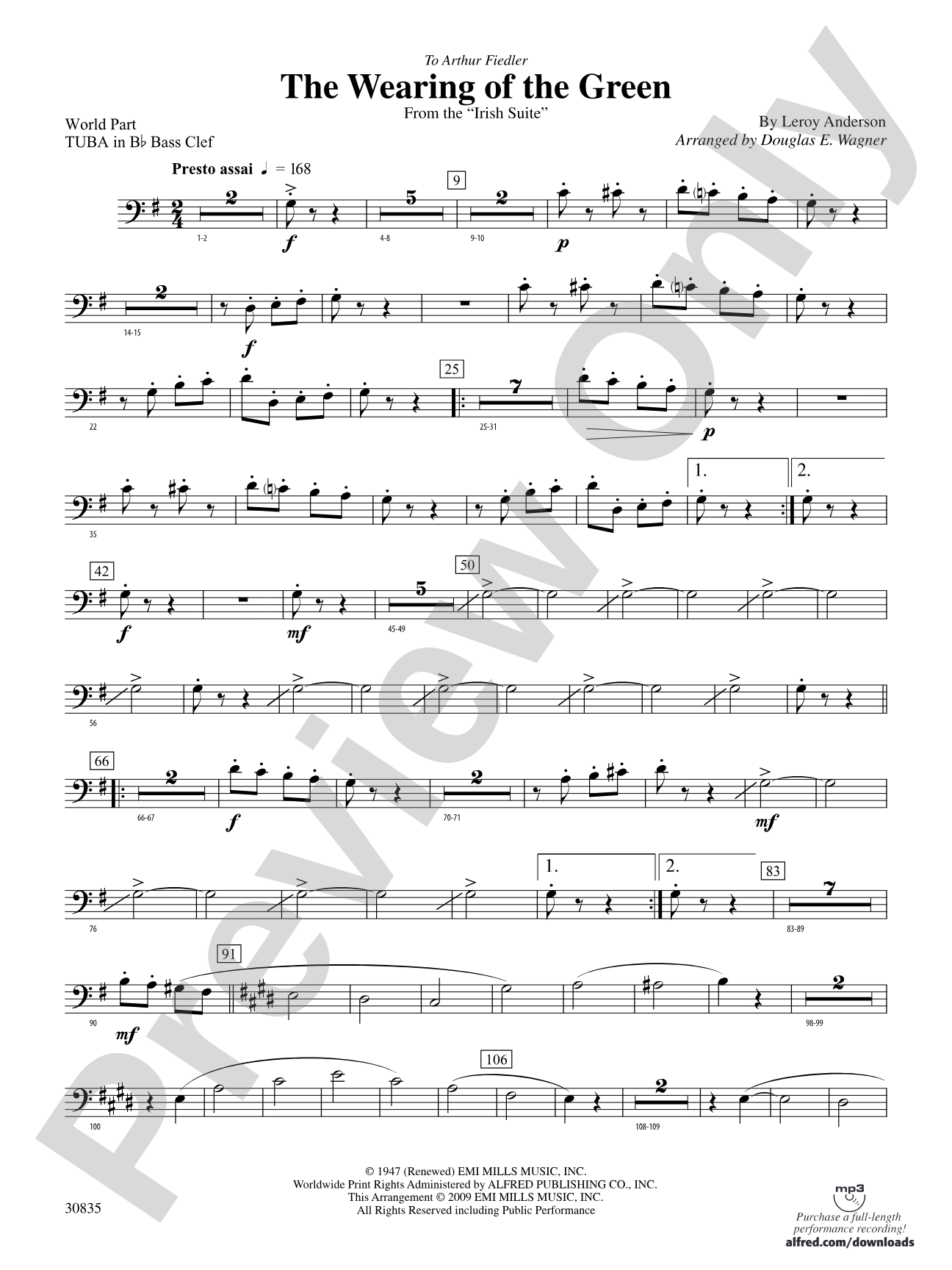 The Wearing of the Green (from the Irish Suite): (wp) B-flat Tuba B.C.