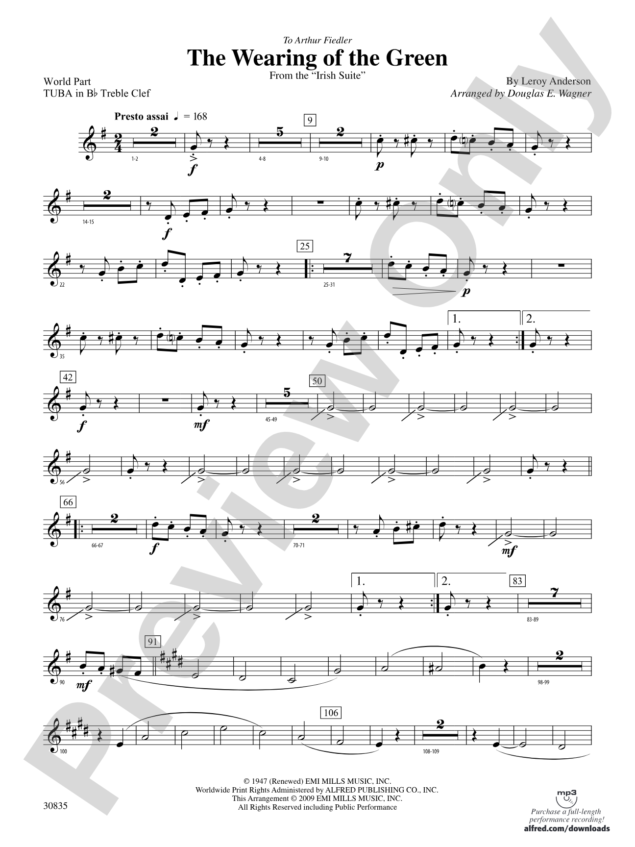 The Wearing of the Green (from the Irish Suite): (wp) B-flat Tuba T.C.