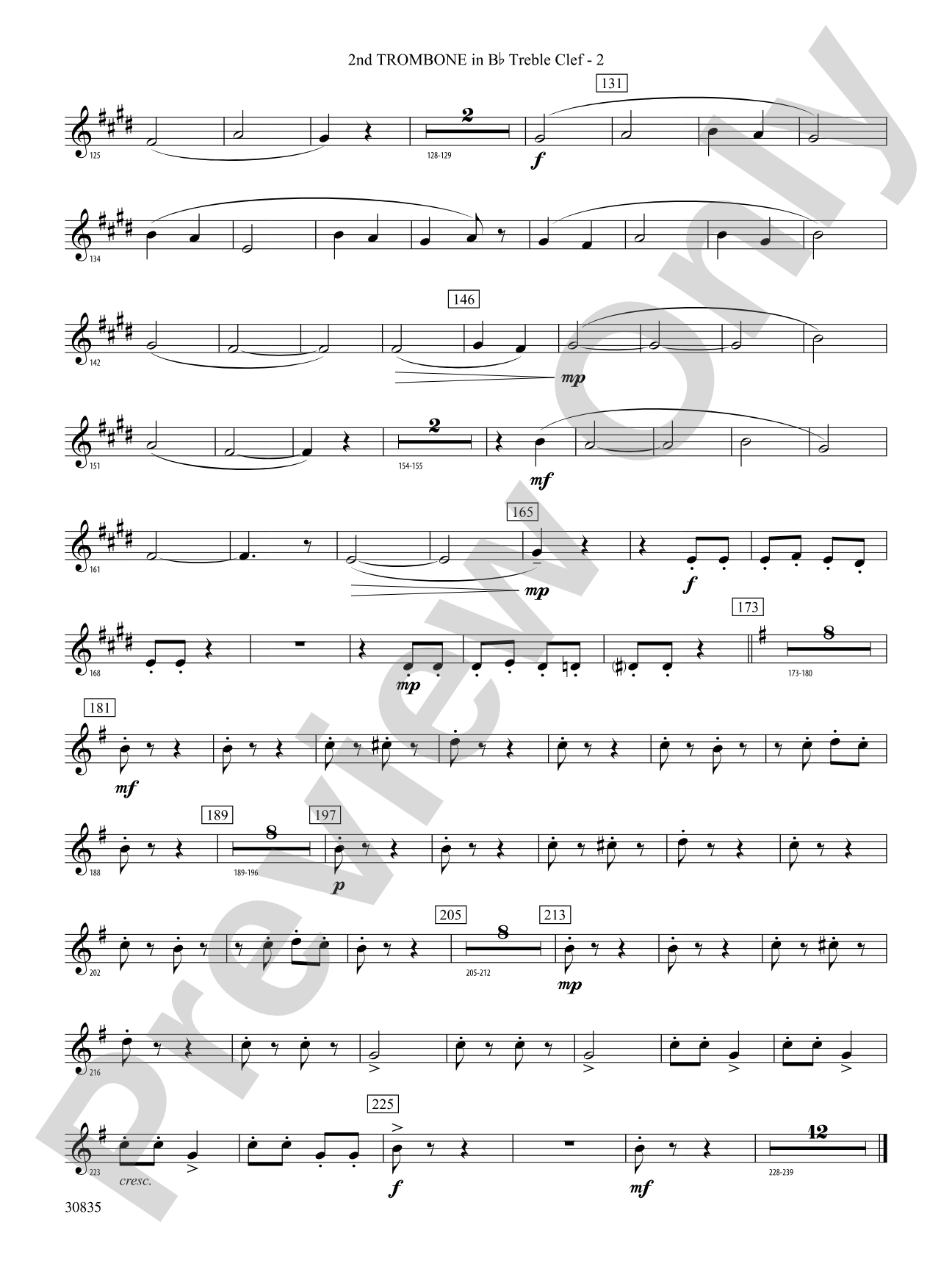 The Wearing of the Green (from the Irish Suite): (wp) 2nd B-flat Trombone T.C.