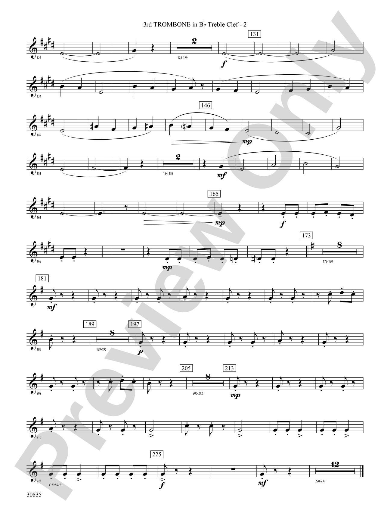 The Wearing of the Green (from the Irish Suite): (wp) 3rd B-flat Trombone T.C.