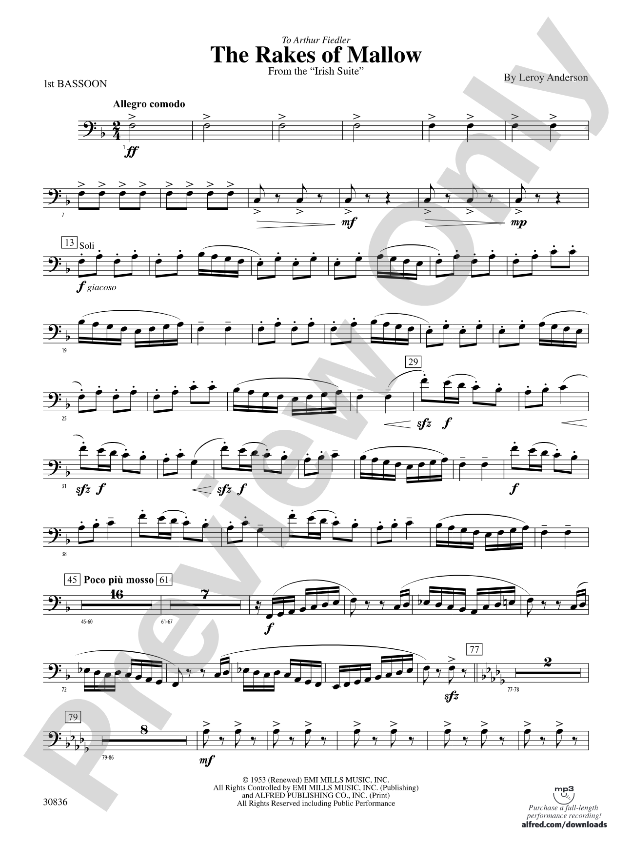 The Rakes of Mallow (from the Irish Suite): Bassoon