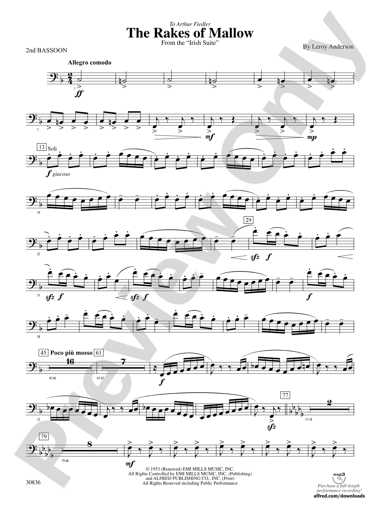 The Rakes of Mallow (from the Irish Suite): 2nd Bassoon