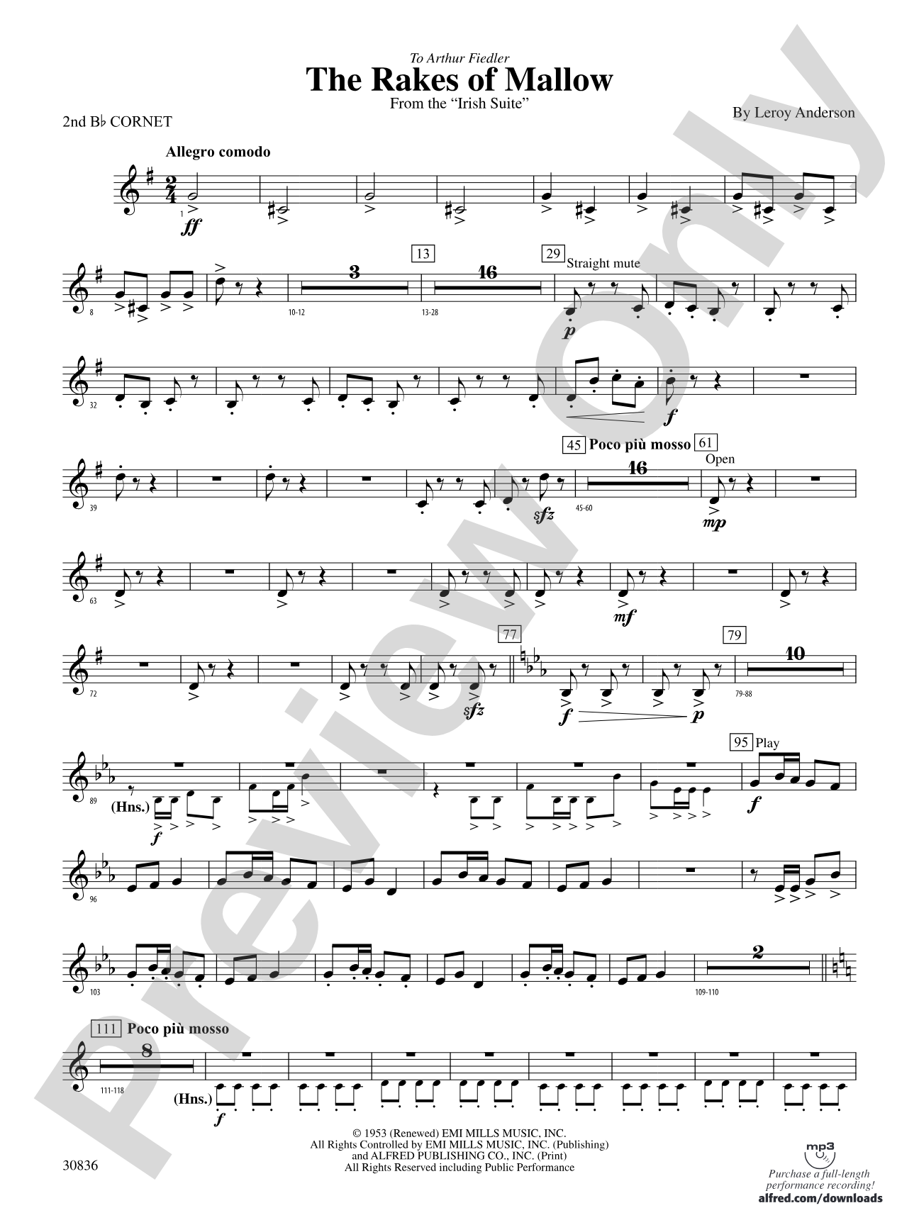 The Rakes of Mallow (from the Irish Suite): 2nd B-flat Cornet
