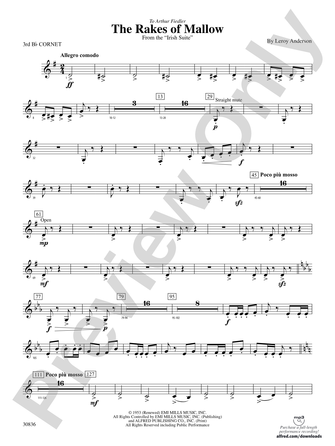 The Rakes of Mallow (from the Irish Suite): 3rd B-flat Cornet