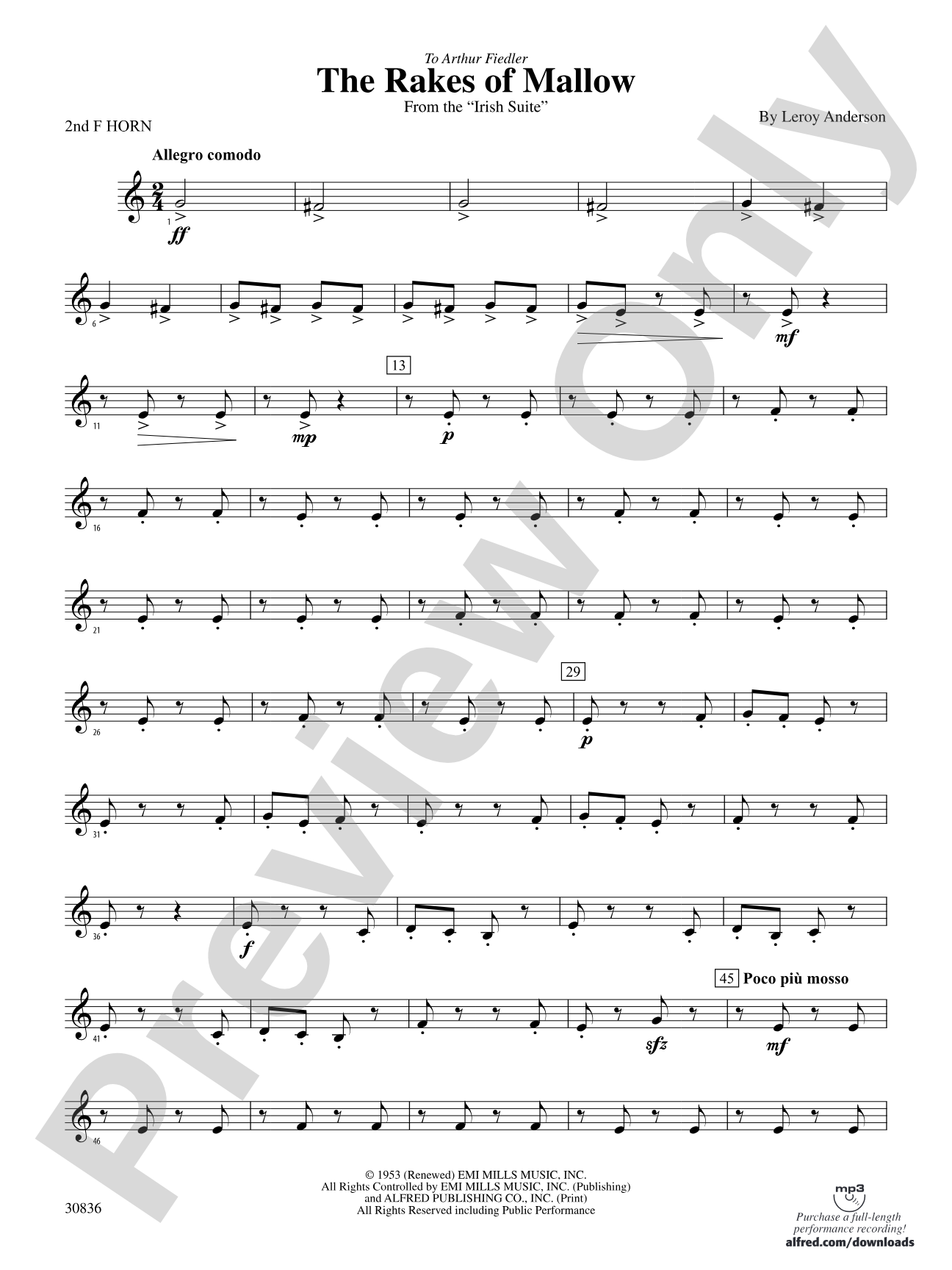 The Rakes of Mallow (from the Irish Suite): 2nd F Horn