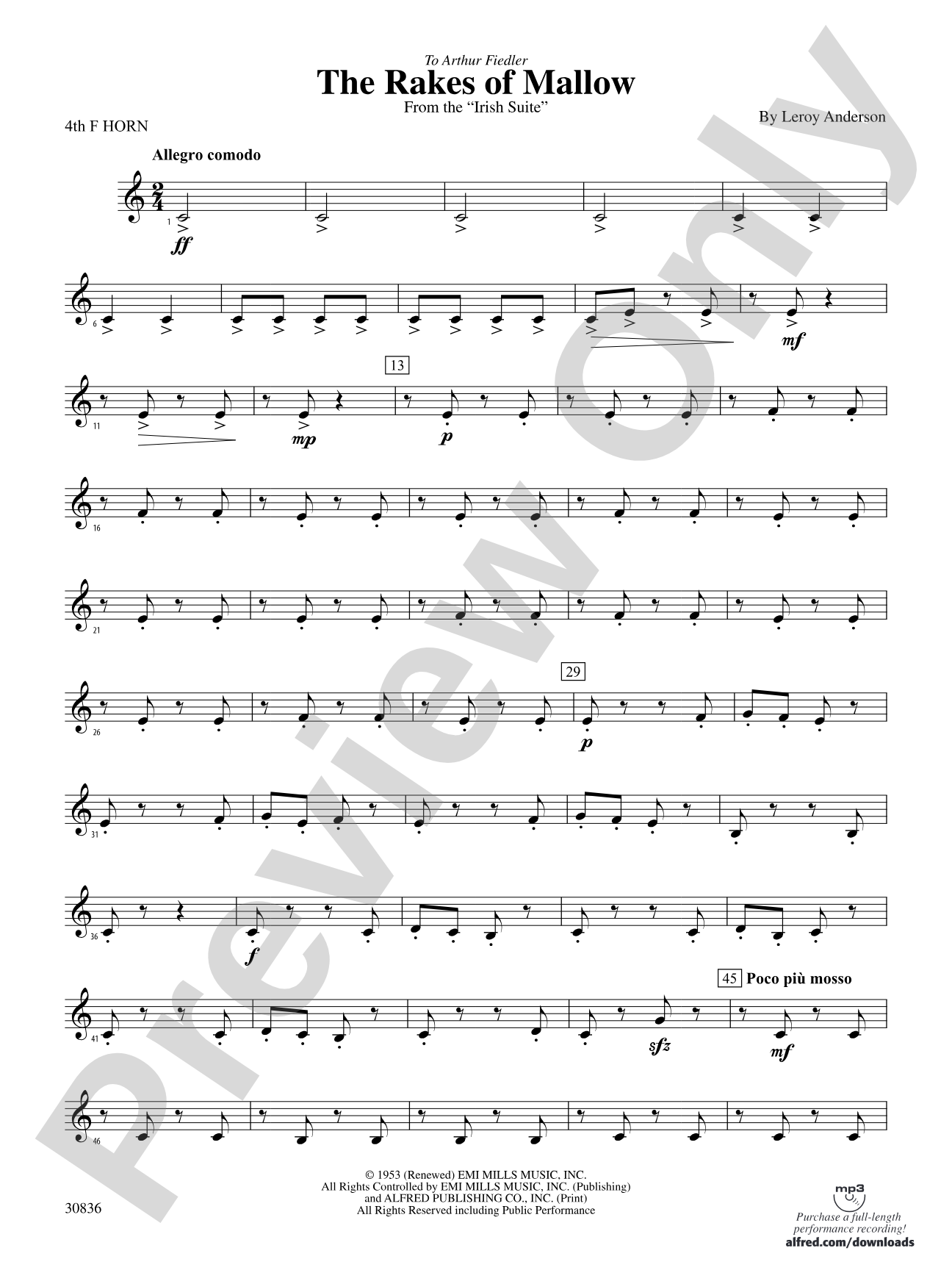 The Rakes of Mallow (from the Irish Suite): 4th F Horn