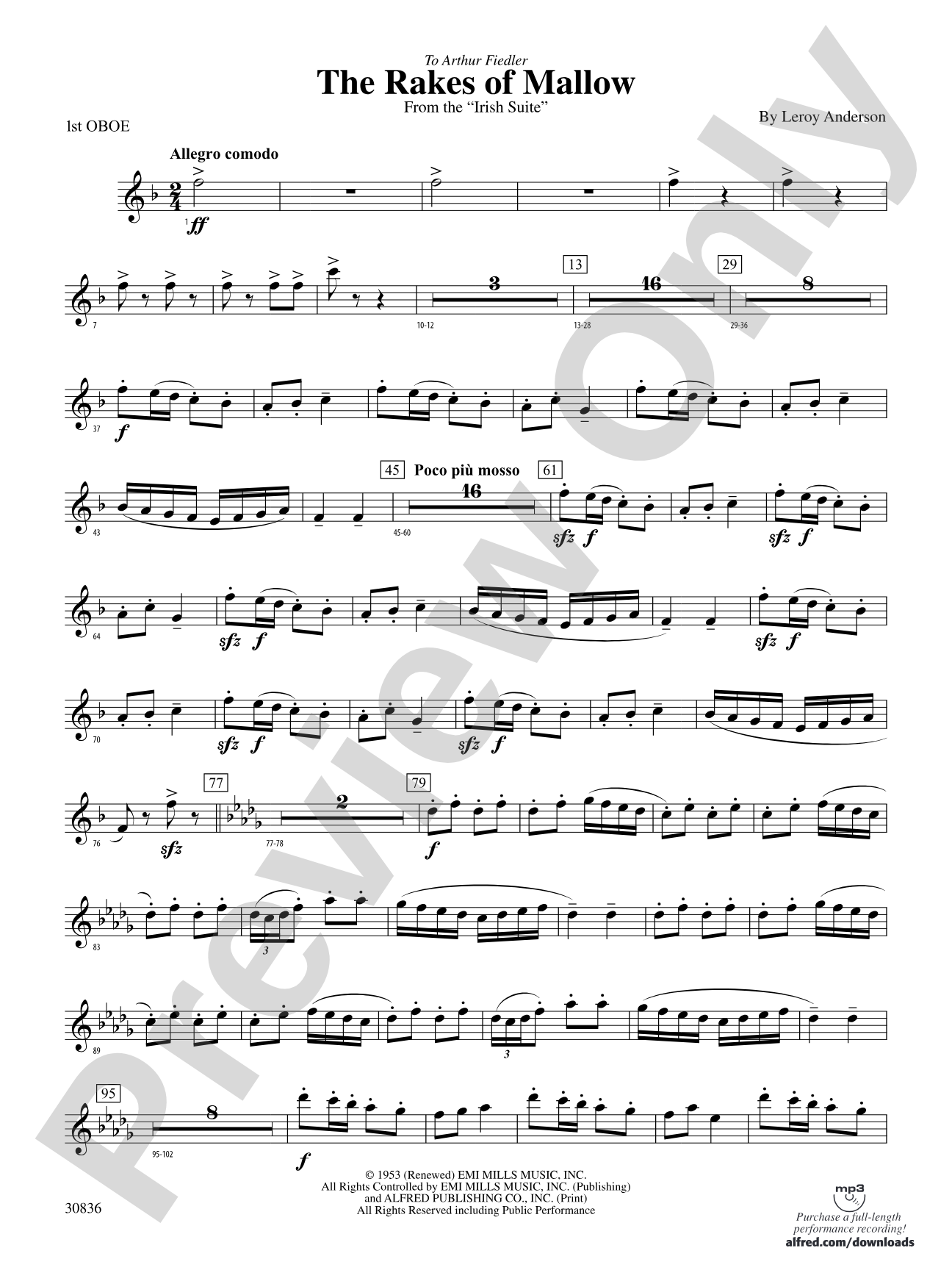 The Rakes of Mallow (from the Irish Suite): Oboe