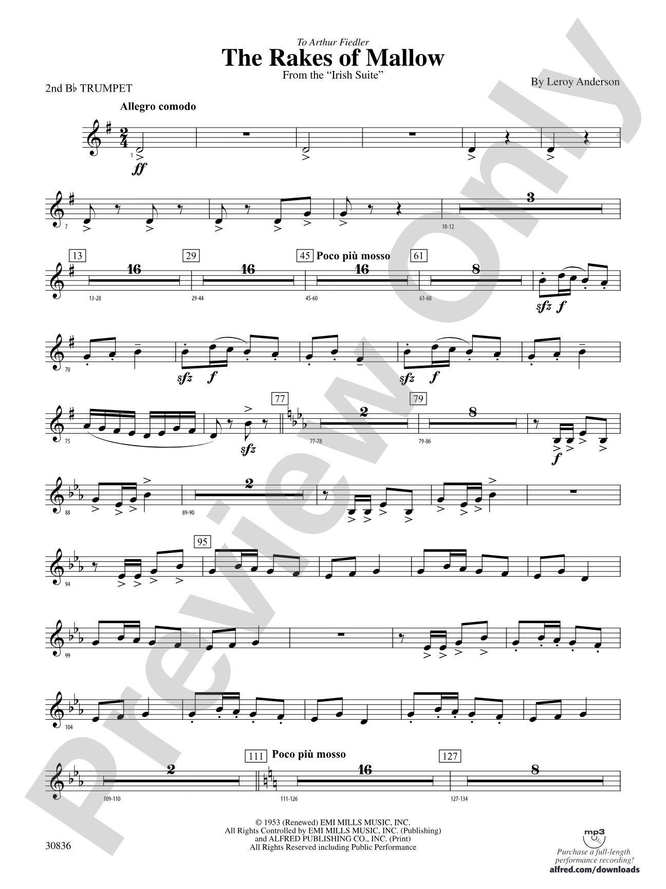The Rakes of Mallow (from the Irish Suite): 2nd B-flat Trumpet