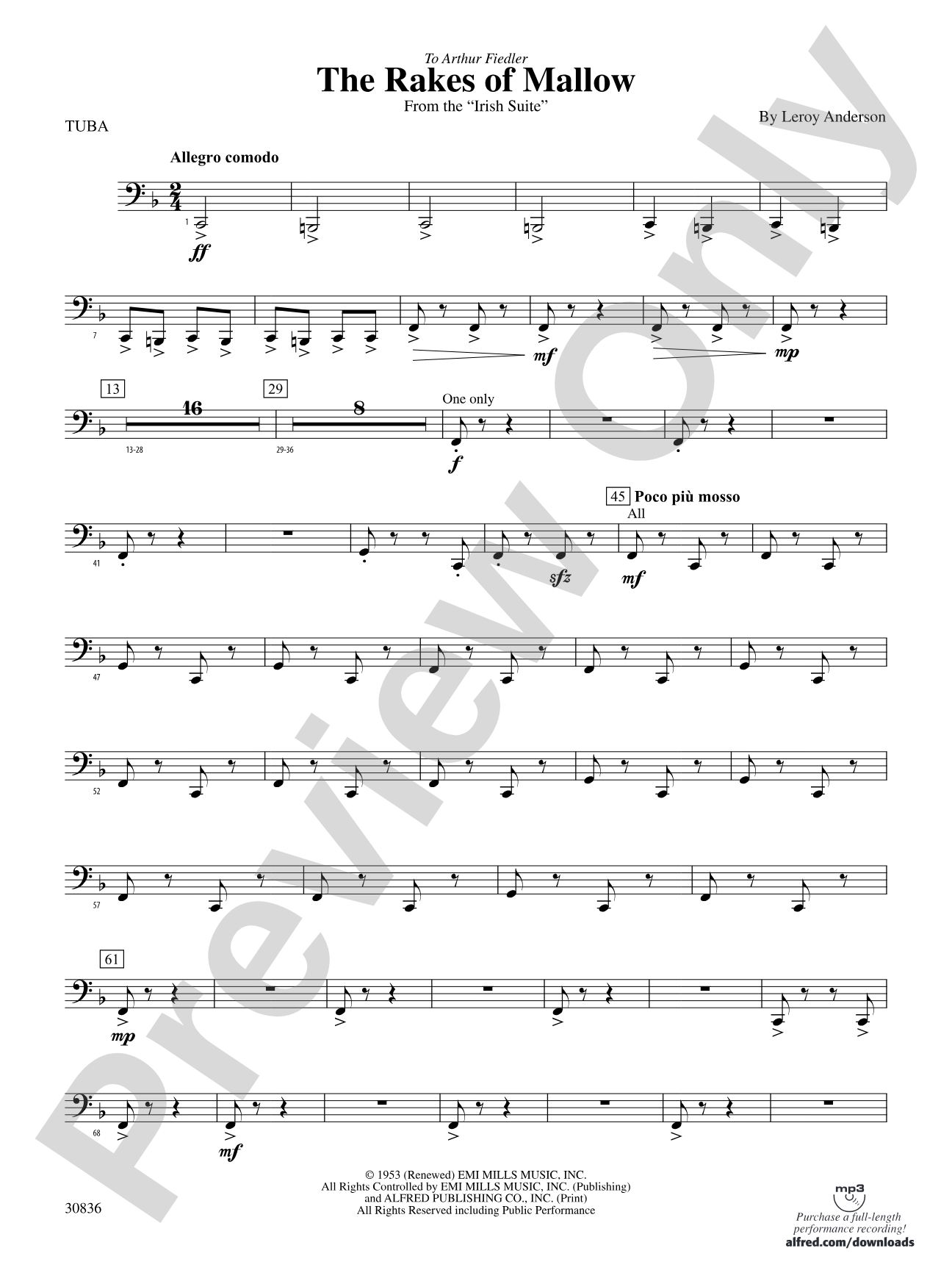 The Rakes of Mallow (from the Irish Suite): Tuba