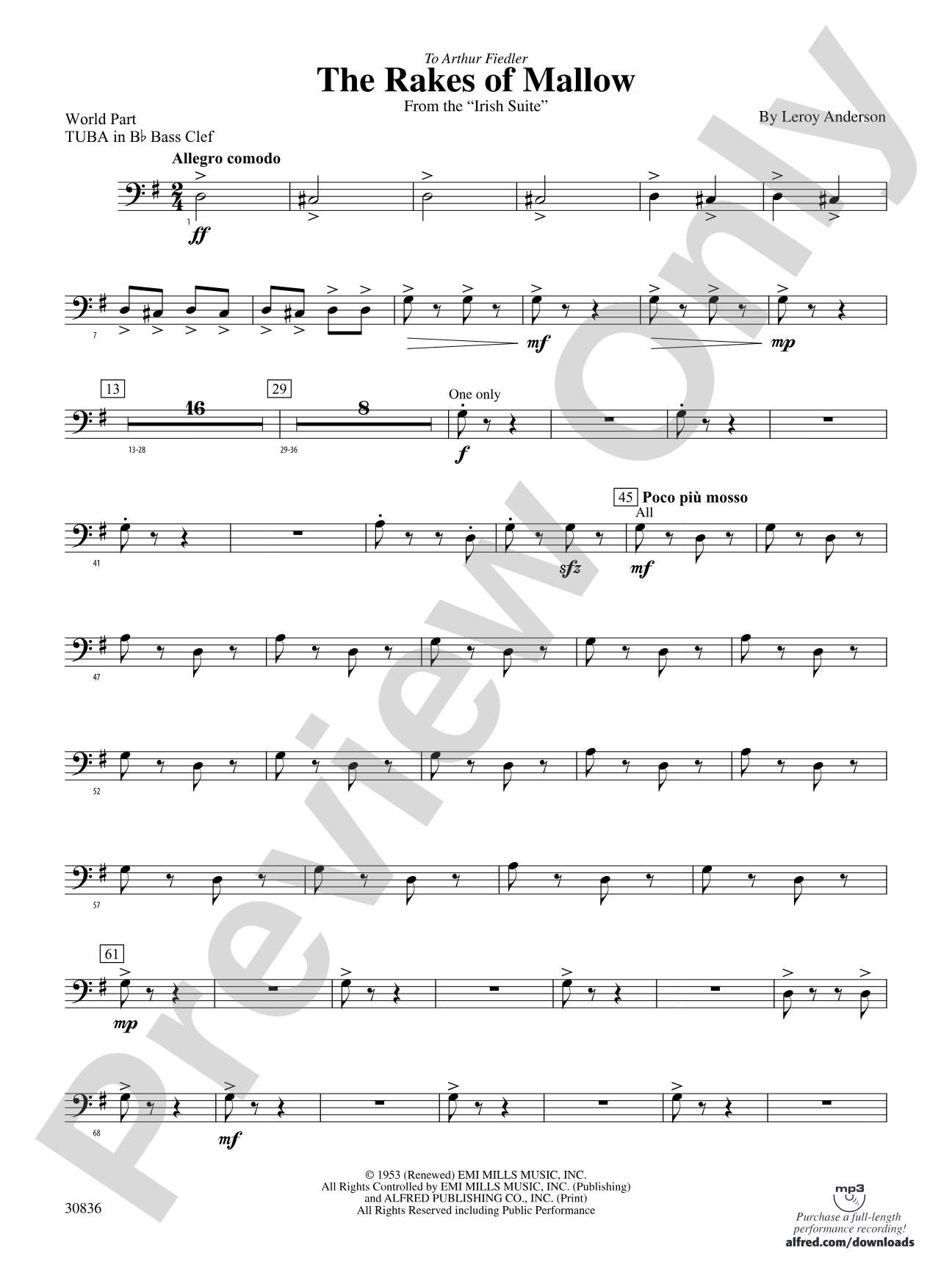 The Rakes of Mallow (from the Irish Suite): (wp) B-flat Tuba B.C.