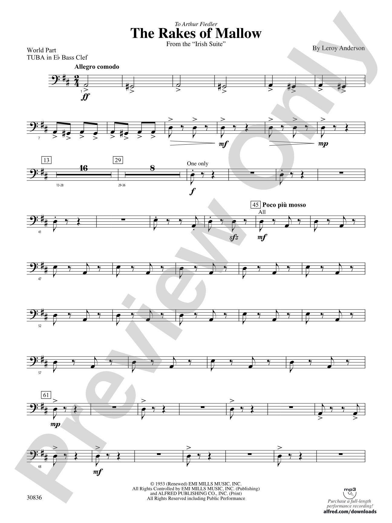 The Rakes of Mallow (from the Irish Suite): (wp) E-flat Tuba B.C.