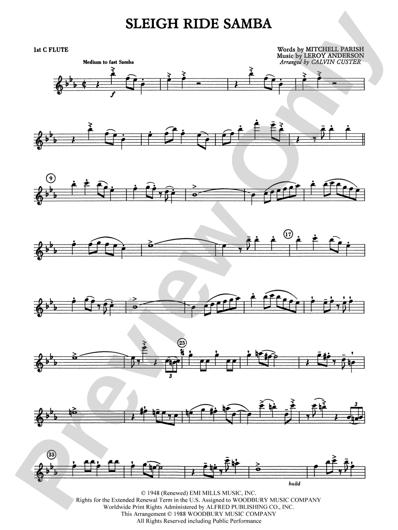 Sleigh Ride Samba: Flute