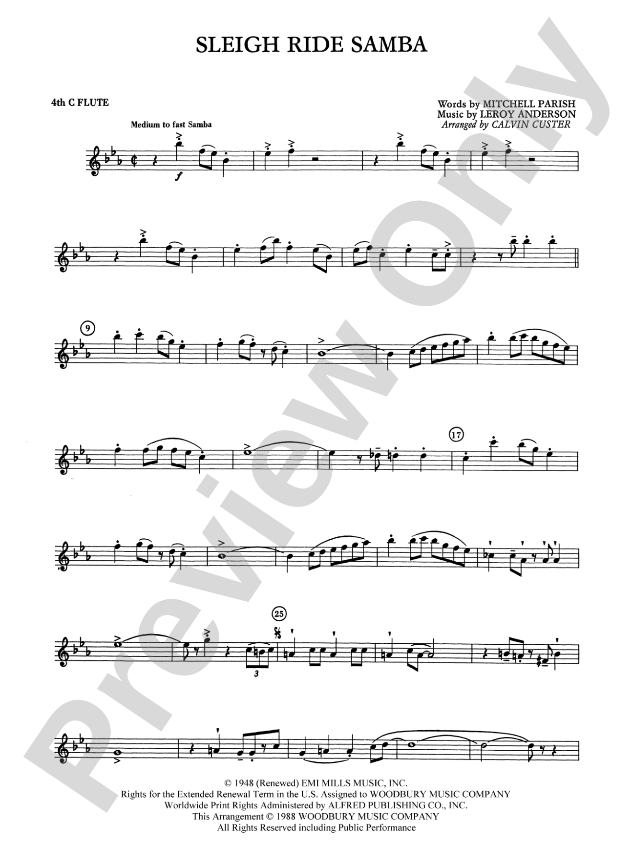 Sleigh Ride Samba: 4th Flute