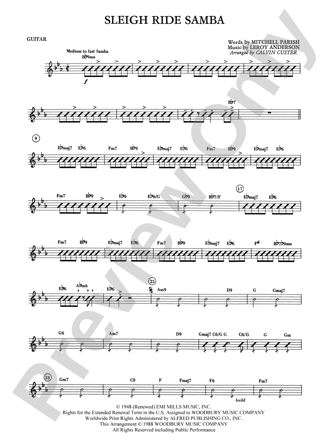 Sleigh Ride Samba: Guitar