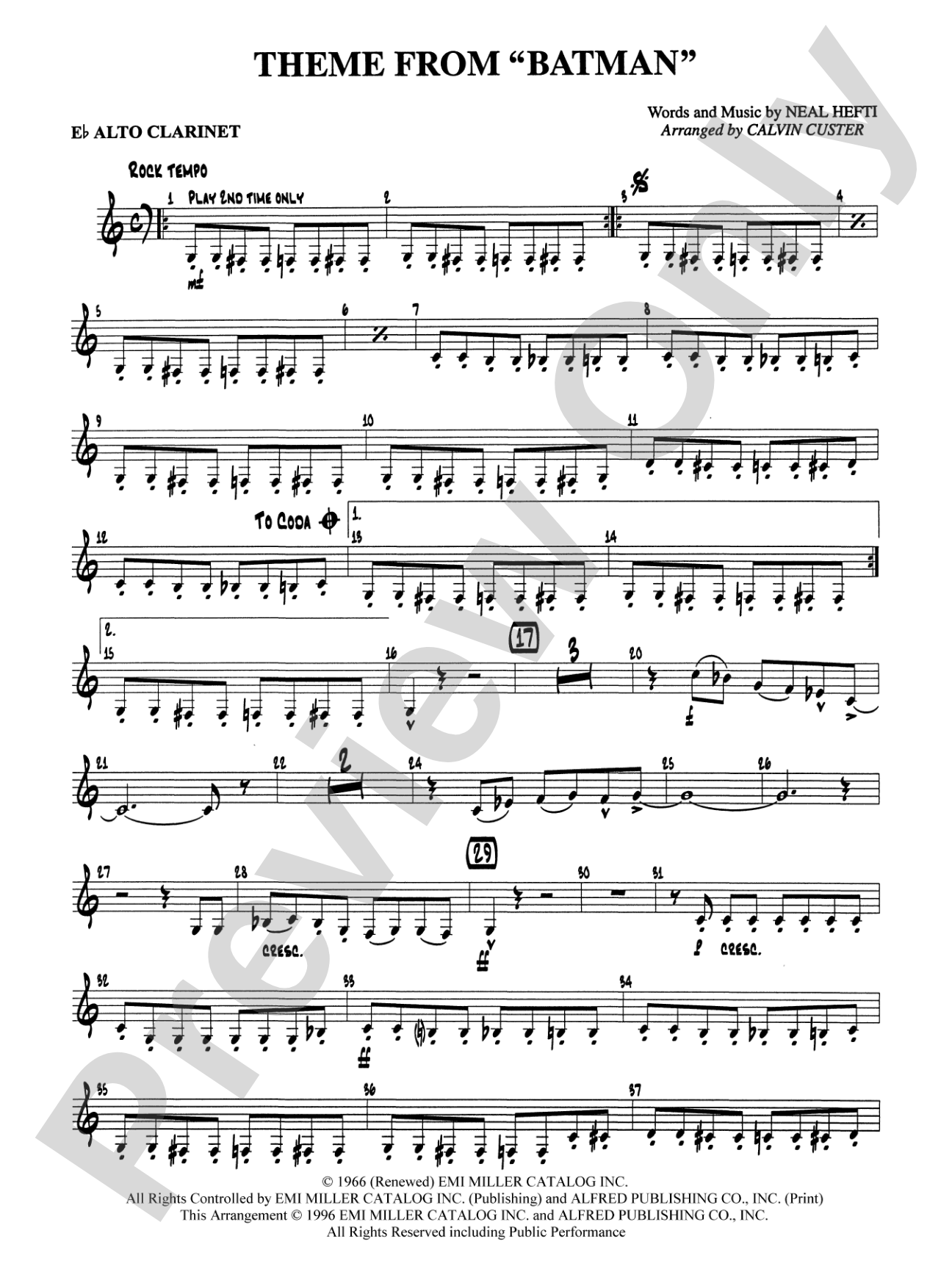 Batman Theme: E-flat Alto Clarinet