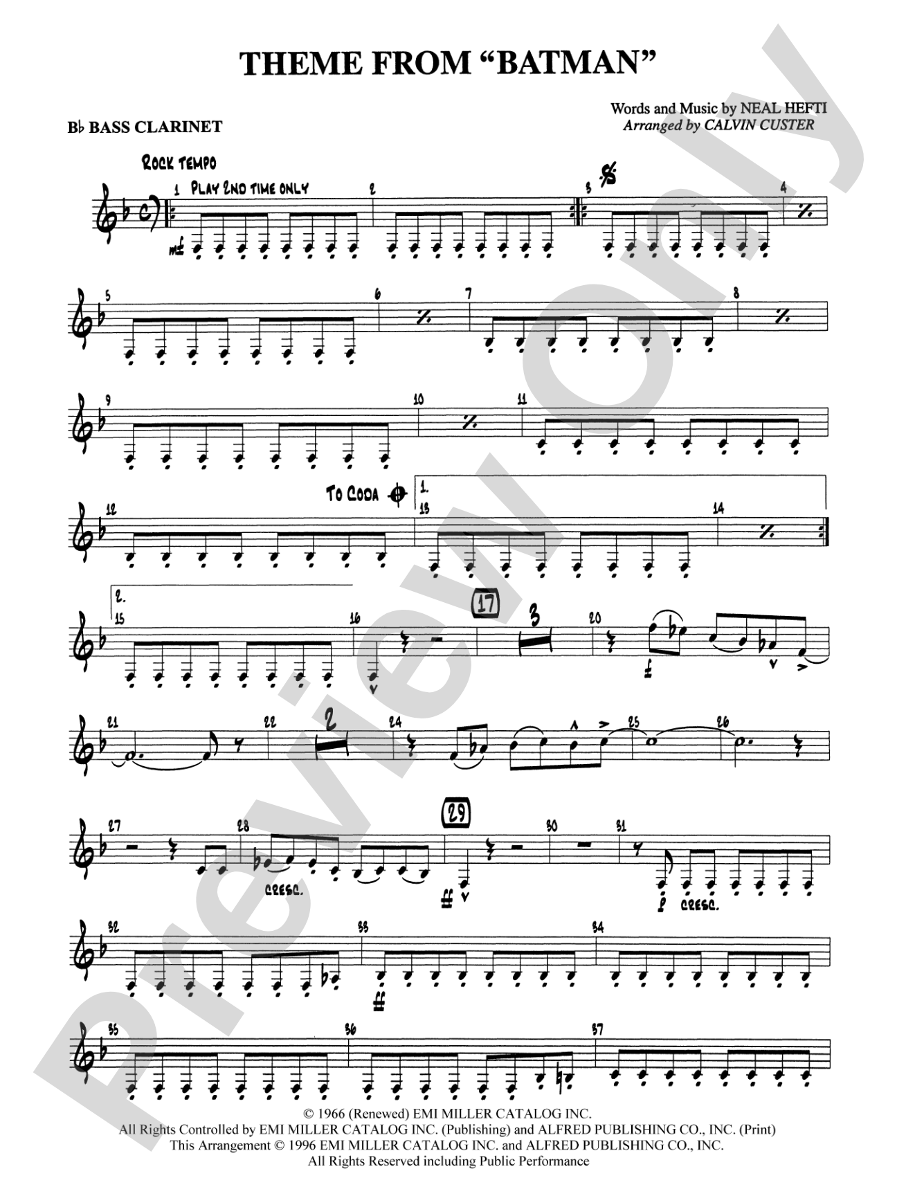 Batman Theme: B-flat Bass Clarinet