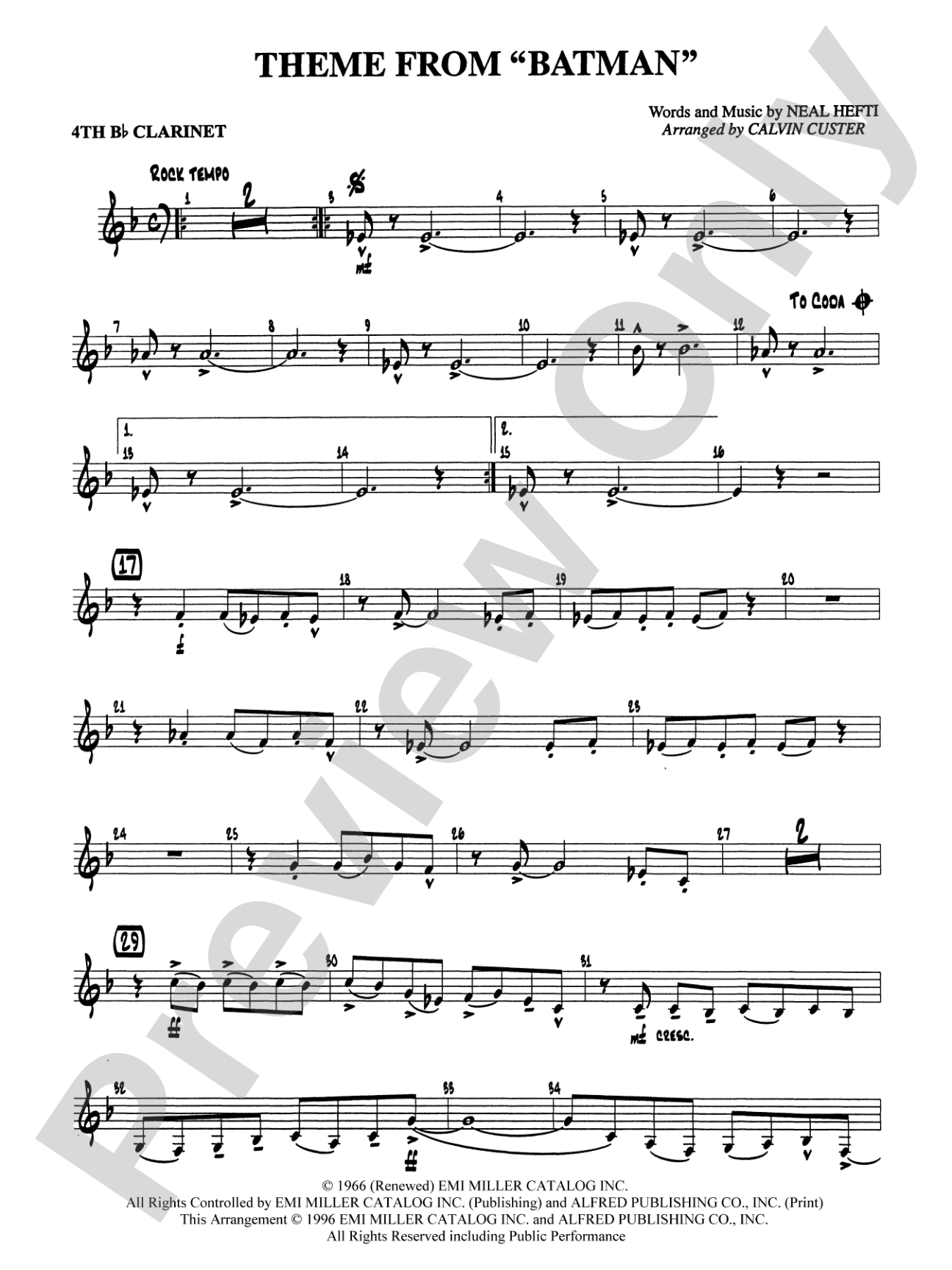 Batman Theme: 4th B-flat Clarinet