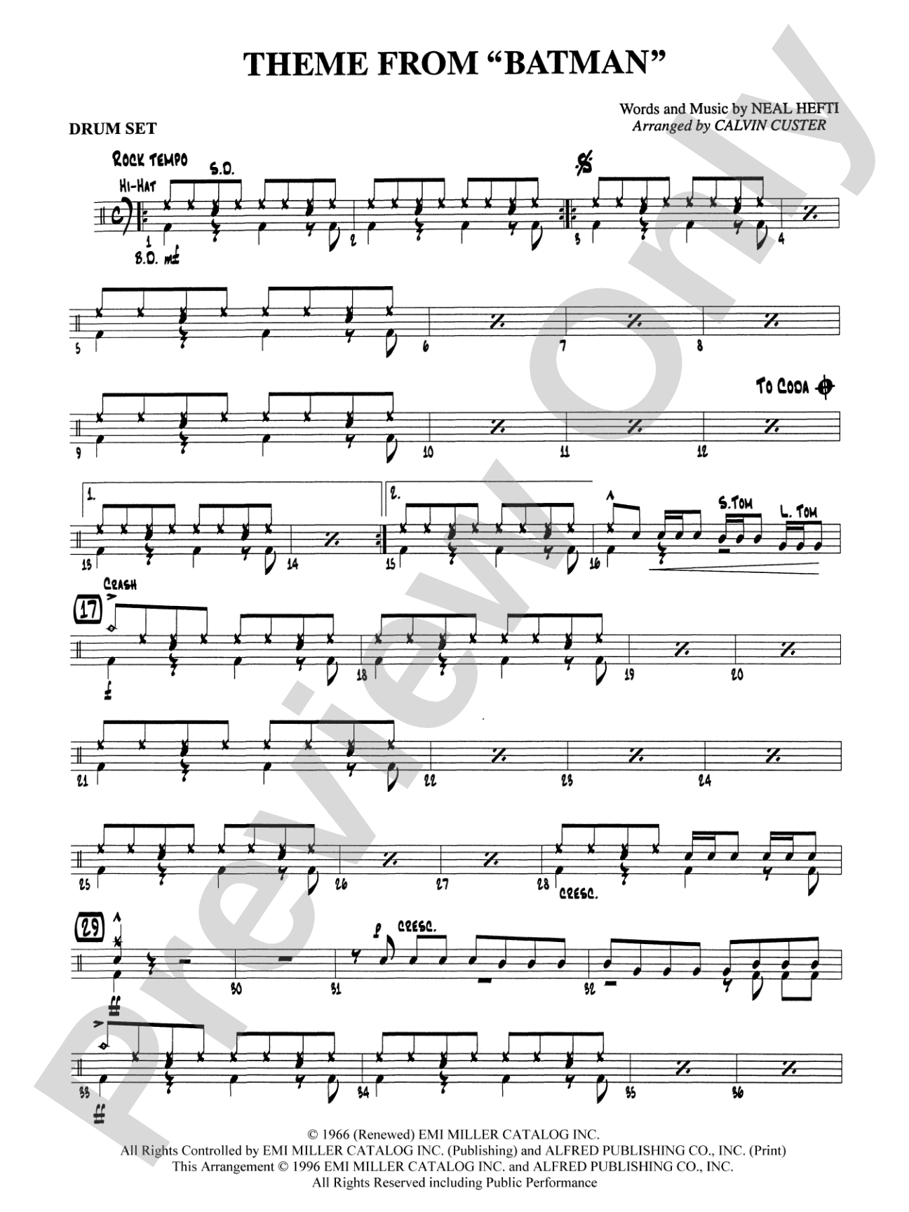 Batman Theme: Drums