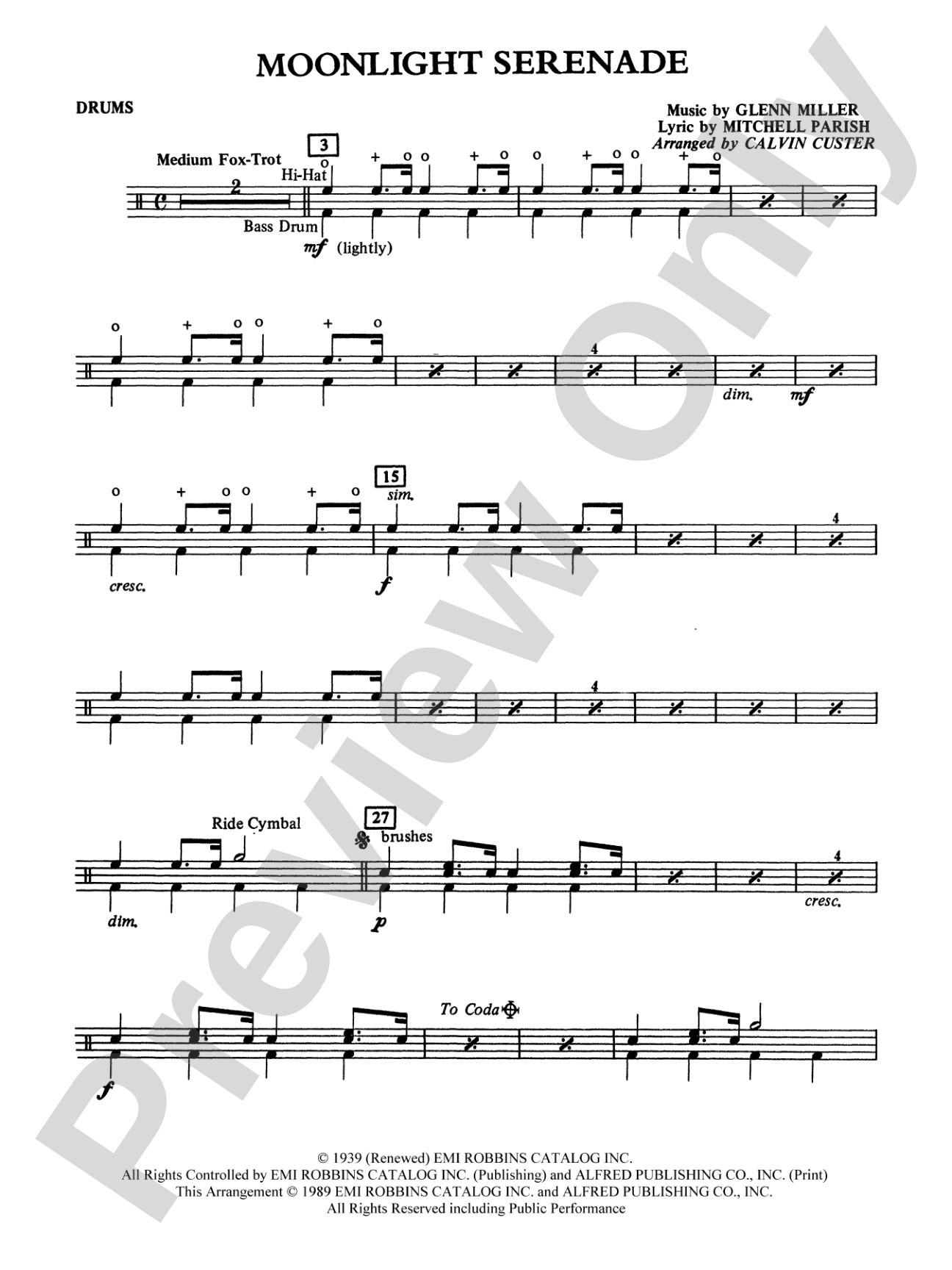 Moonlight Serenade: Drums