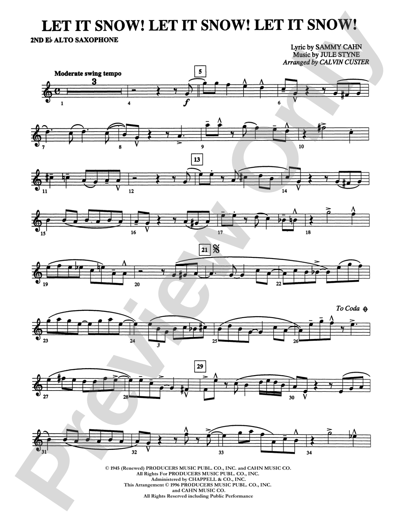 Let It Snow! Let It Snow! Let It Snow!: 2nd E-flat Alto Saxophone