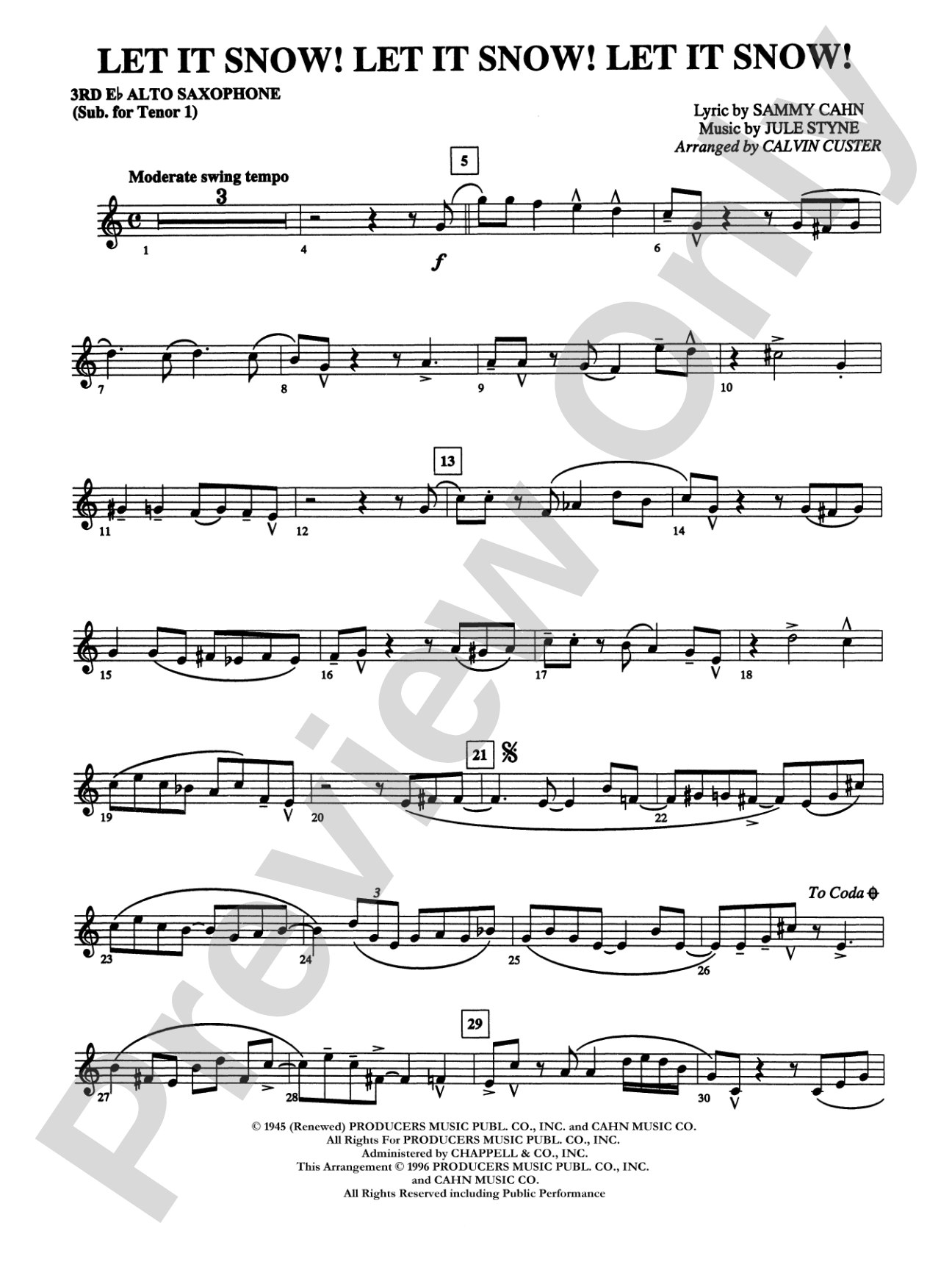 Let It Snow! Let It Snow! Let It Snow!: 3rd E-flat Alto Saxophone