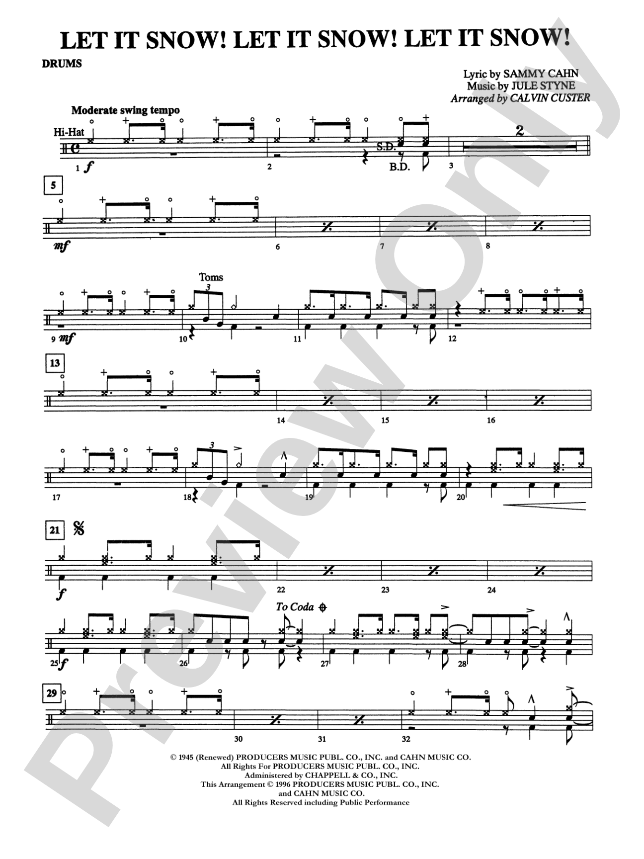 Let It Snow! Let It Snow! Let It Snow!: Drums