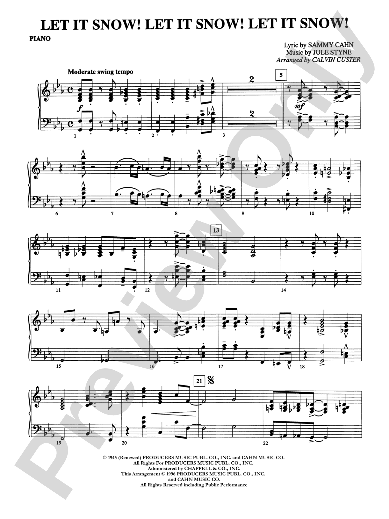 Let It Snow! Let It Snow! Let It Snow!: Piano Accompaniment