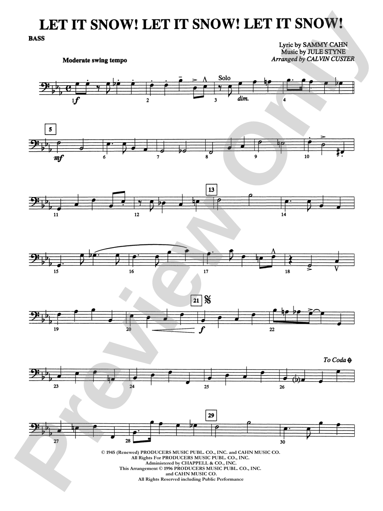 Let It Snow! Let It Snow! Let It Snow!: String Bass
