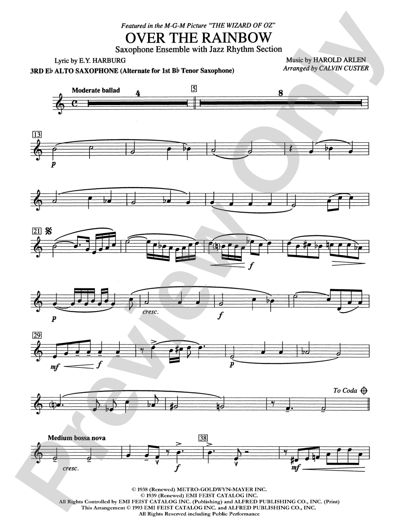 Over the Rainbow: 3rd E-flat Alto Saxophone