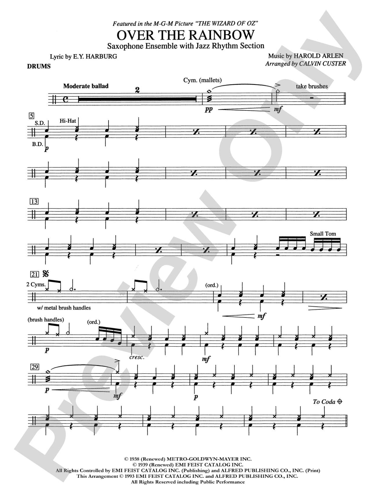 Over the Rainbow: Drums
