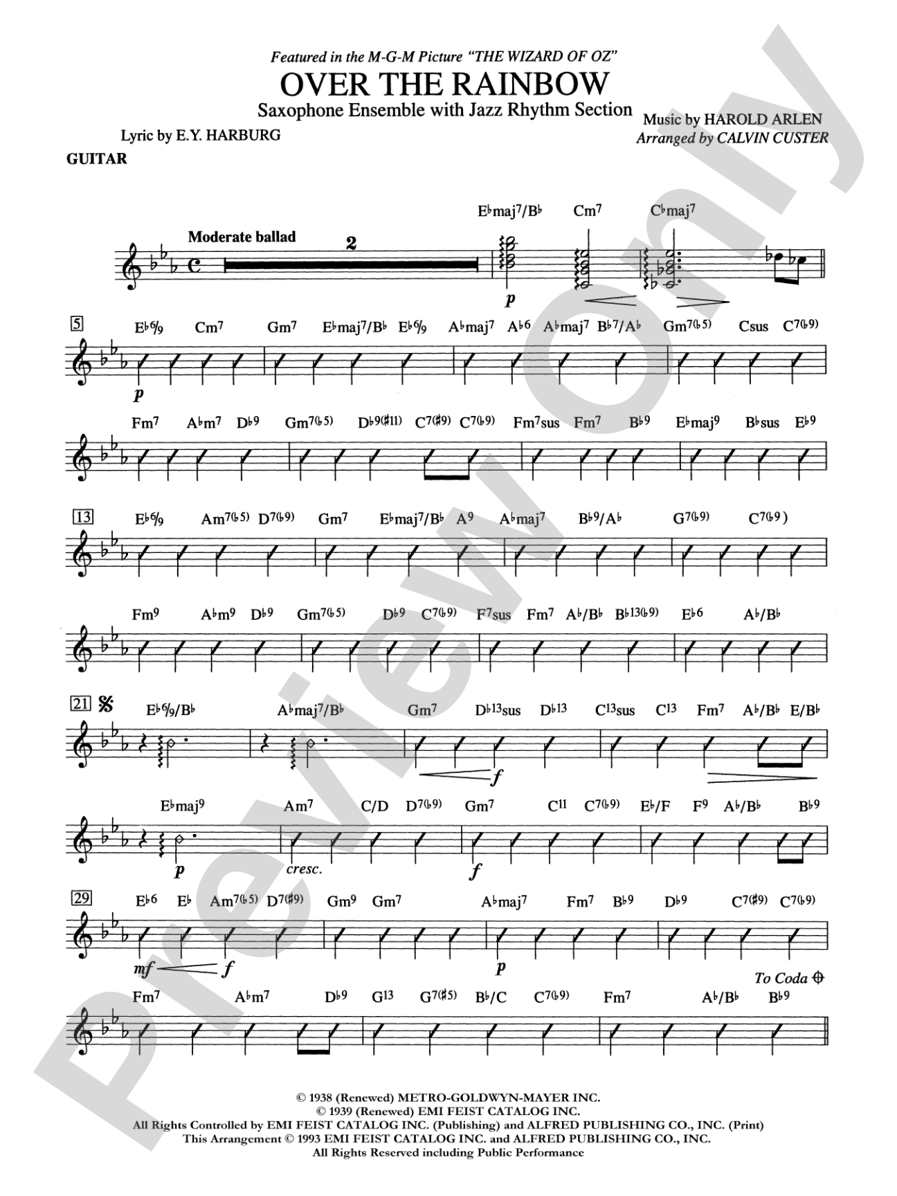 Over the Rainbow: Guitar
