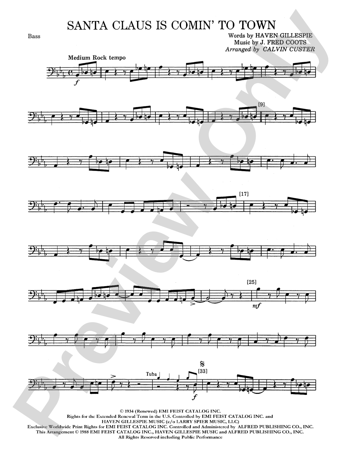Santa Claus Is Comin' to Town: String Bass