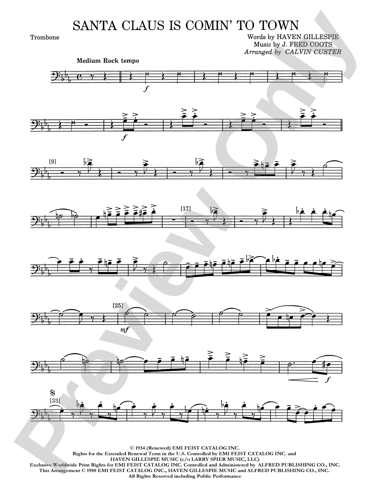 Santa Claus Is Comin' to Town: 1st Trombone