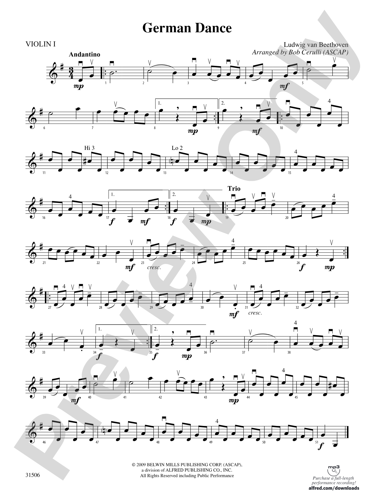German Dance: 1st Violin