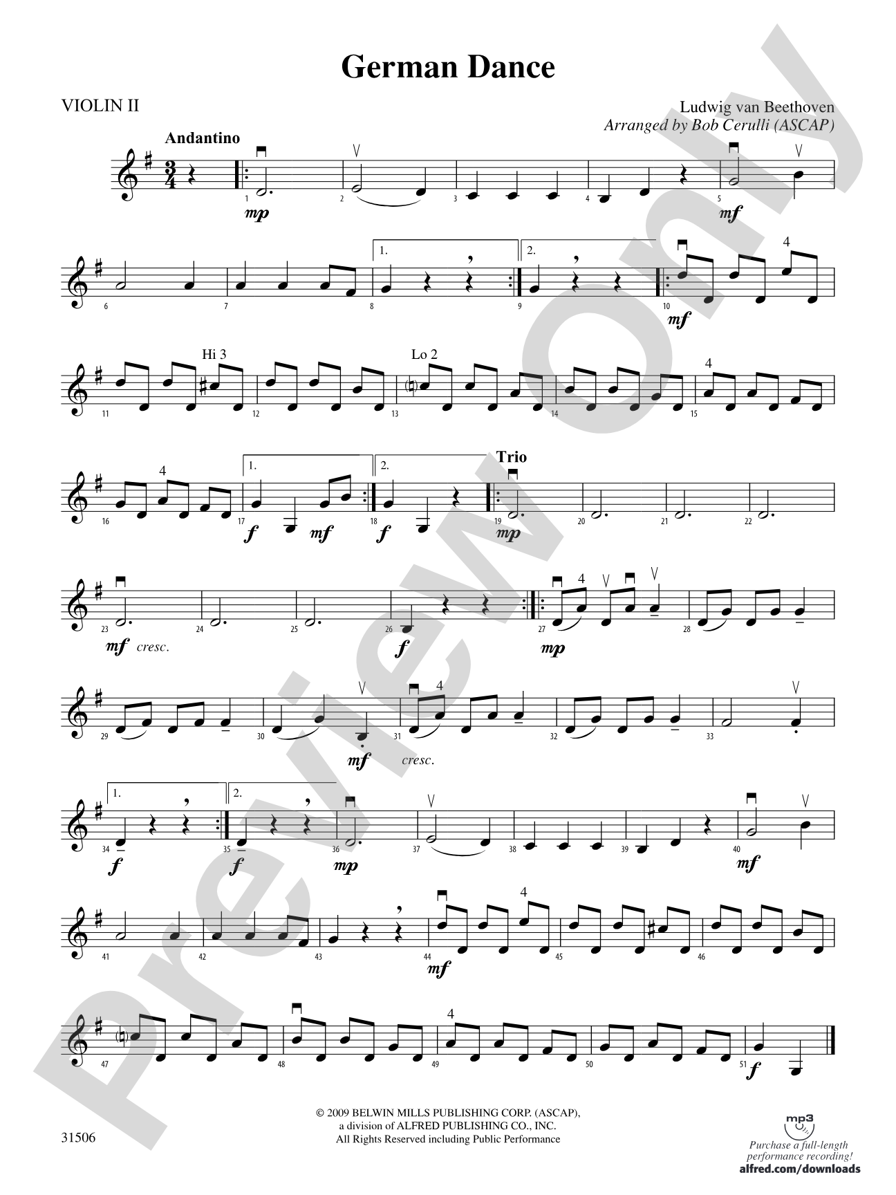 German Dance: 2nd Violin