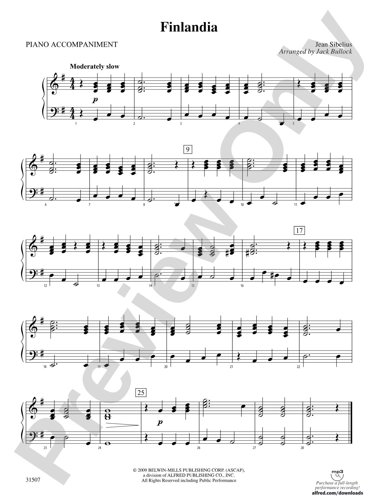 Finlandia: Piano Accompaniment
