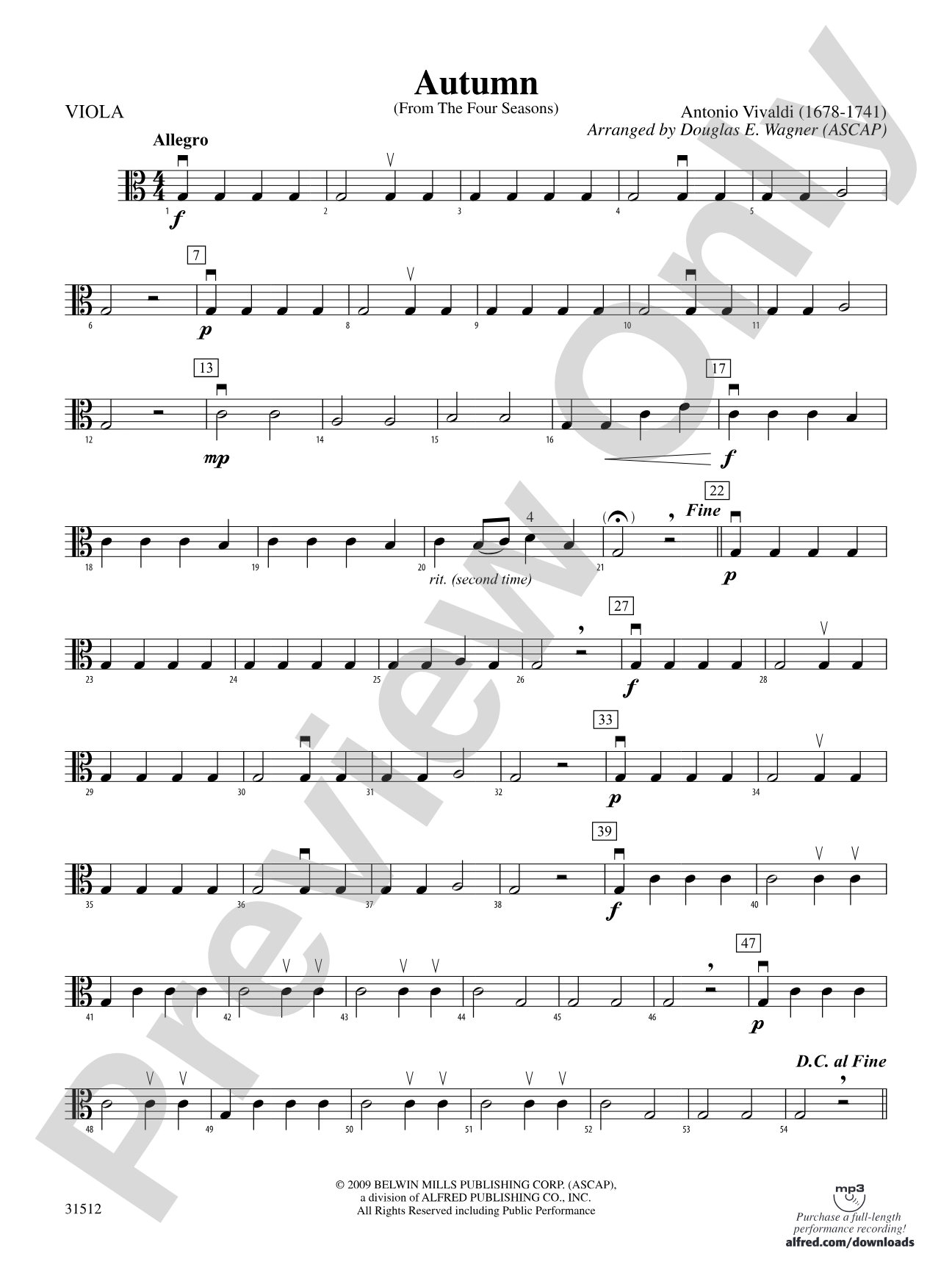 Autumn (from The Four Seasons): Viola