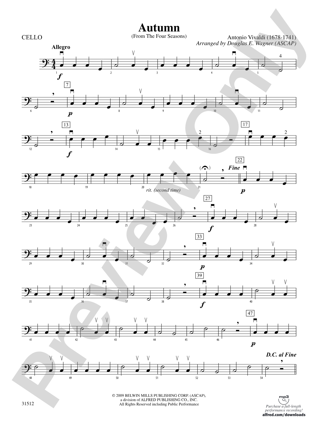 Autumn (from The Four Seasons): Cello