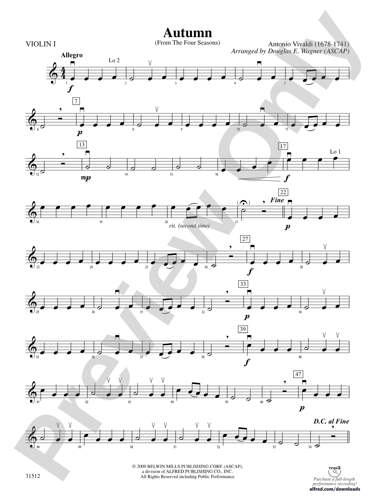 Autumn (from The Four Seasons): 1st Violin