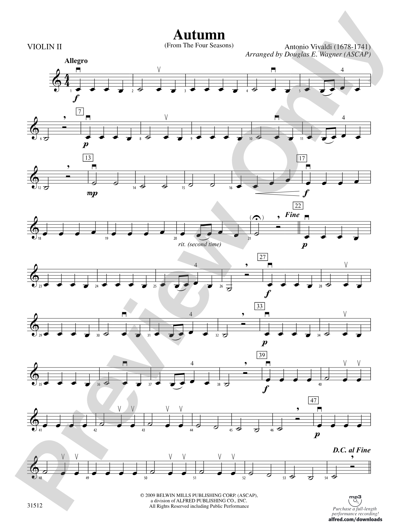 Autumn (from The Four Seasons): 2nd Violin
