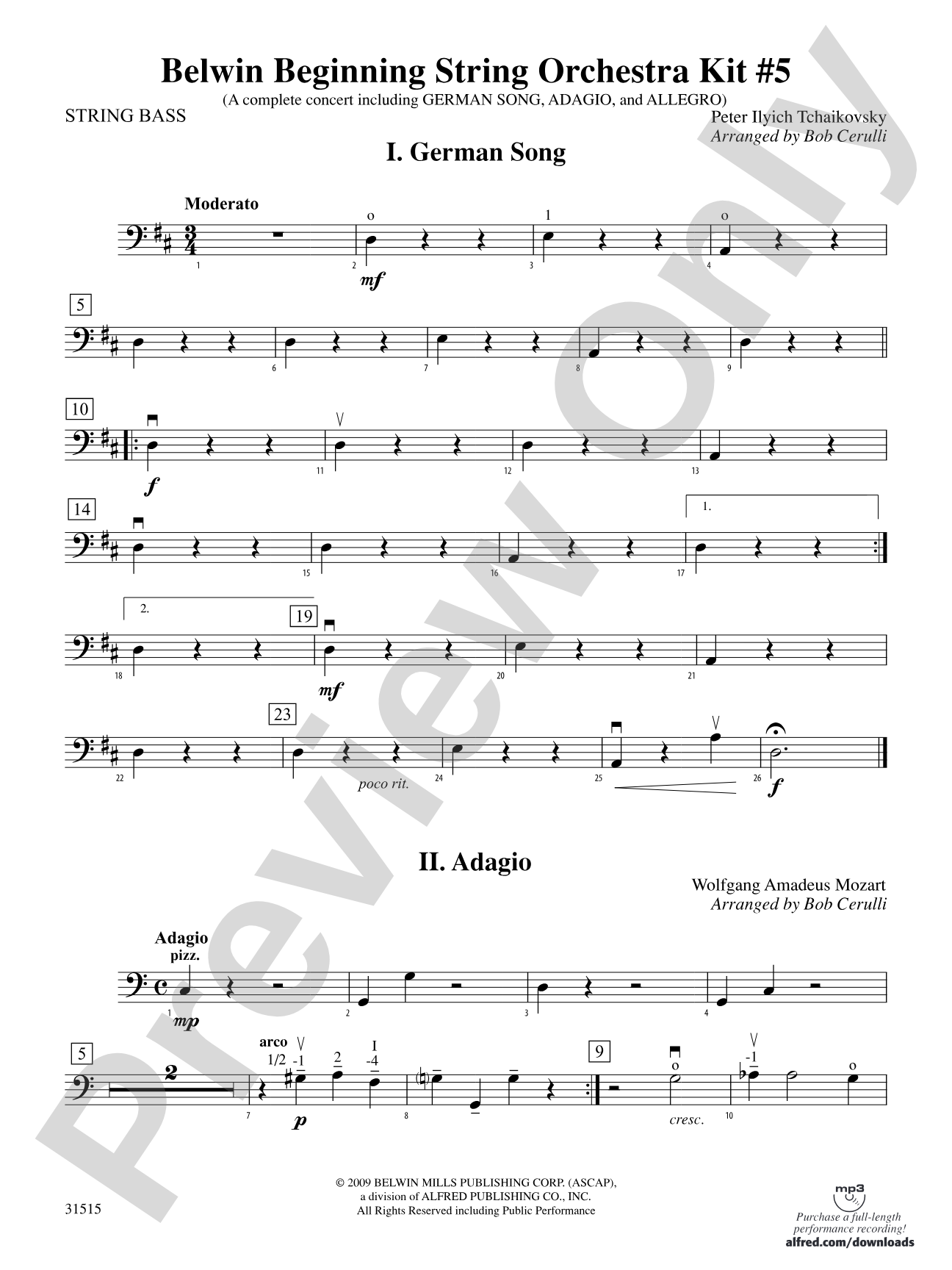 Belwin Beginning String Orchestra Kit #5: String Bass