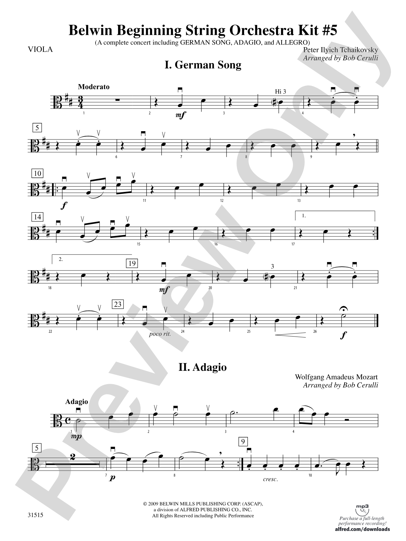 Belwin Beginning String Orchestra Kit #5: Viola