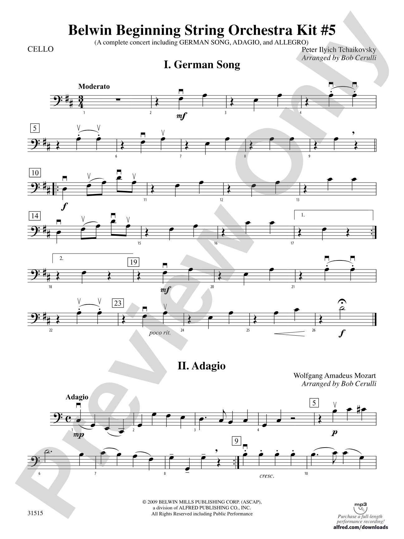 Belwin Beginning String Orchestra Kit #5: Cello