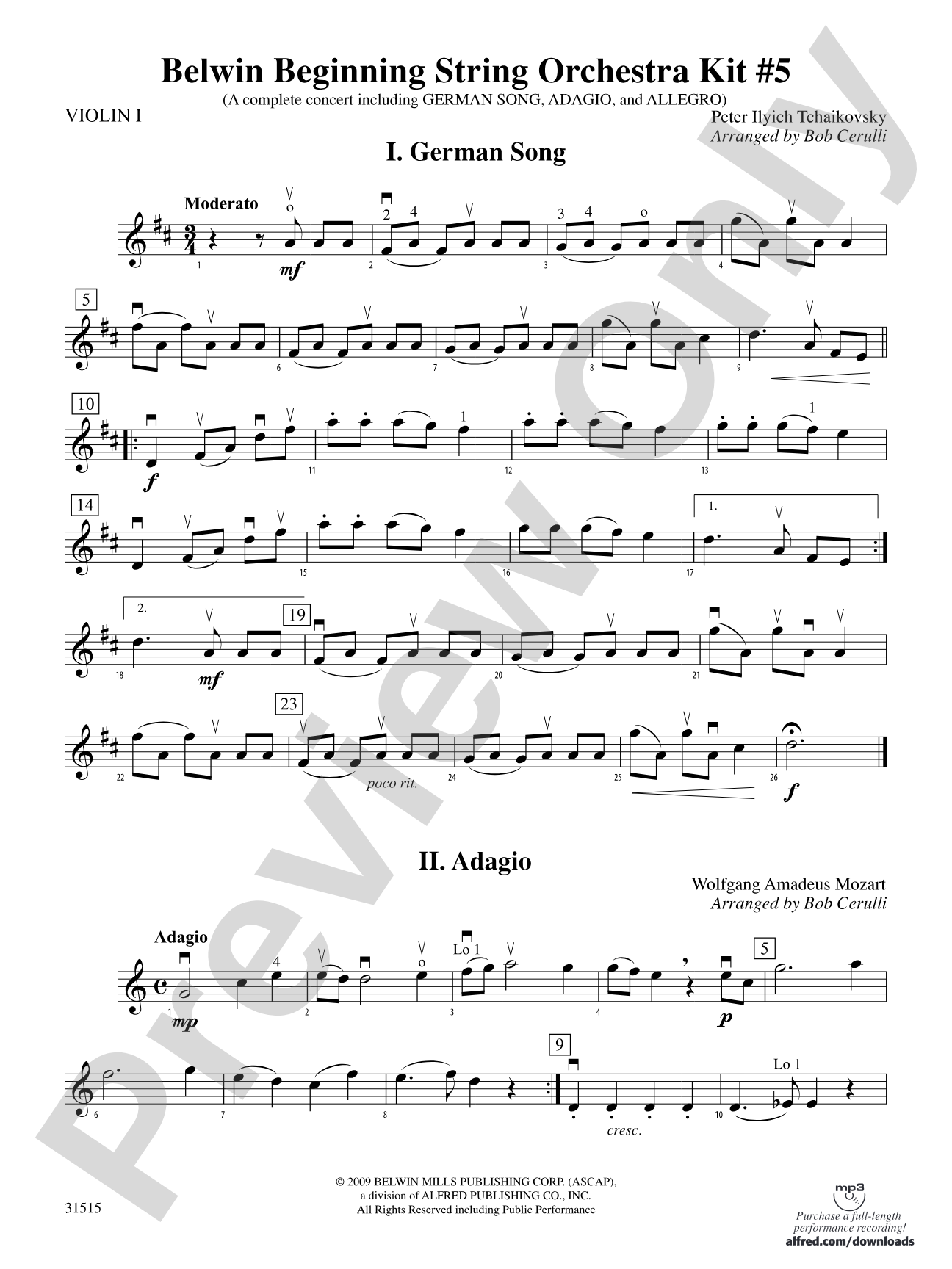 Belwin Beginning String Orchestra Kit #5: 1st Violin