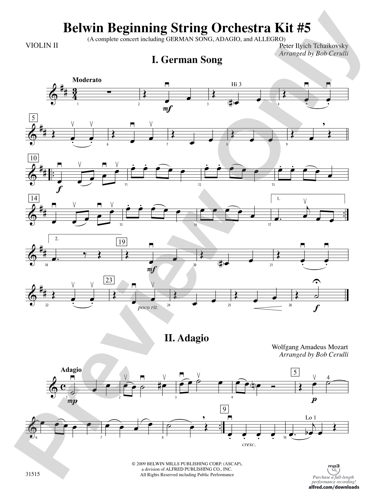 Belwin Beginning String Orchestra Kit #5: 2nd Violin