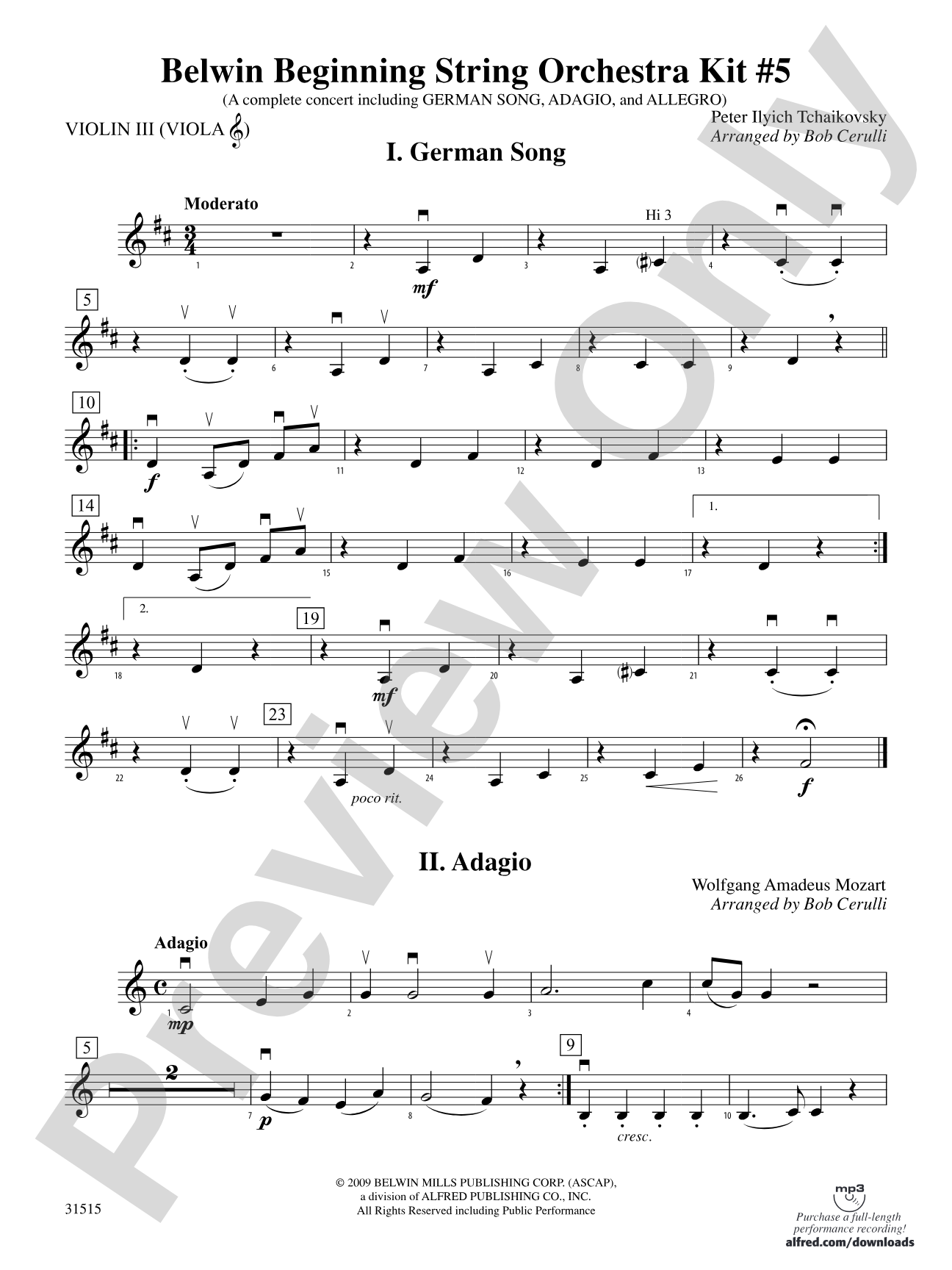 Belwin Beginning String Orchestra Kit #5: 3rd Violin (Viola [TC])