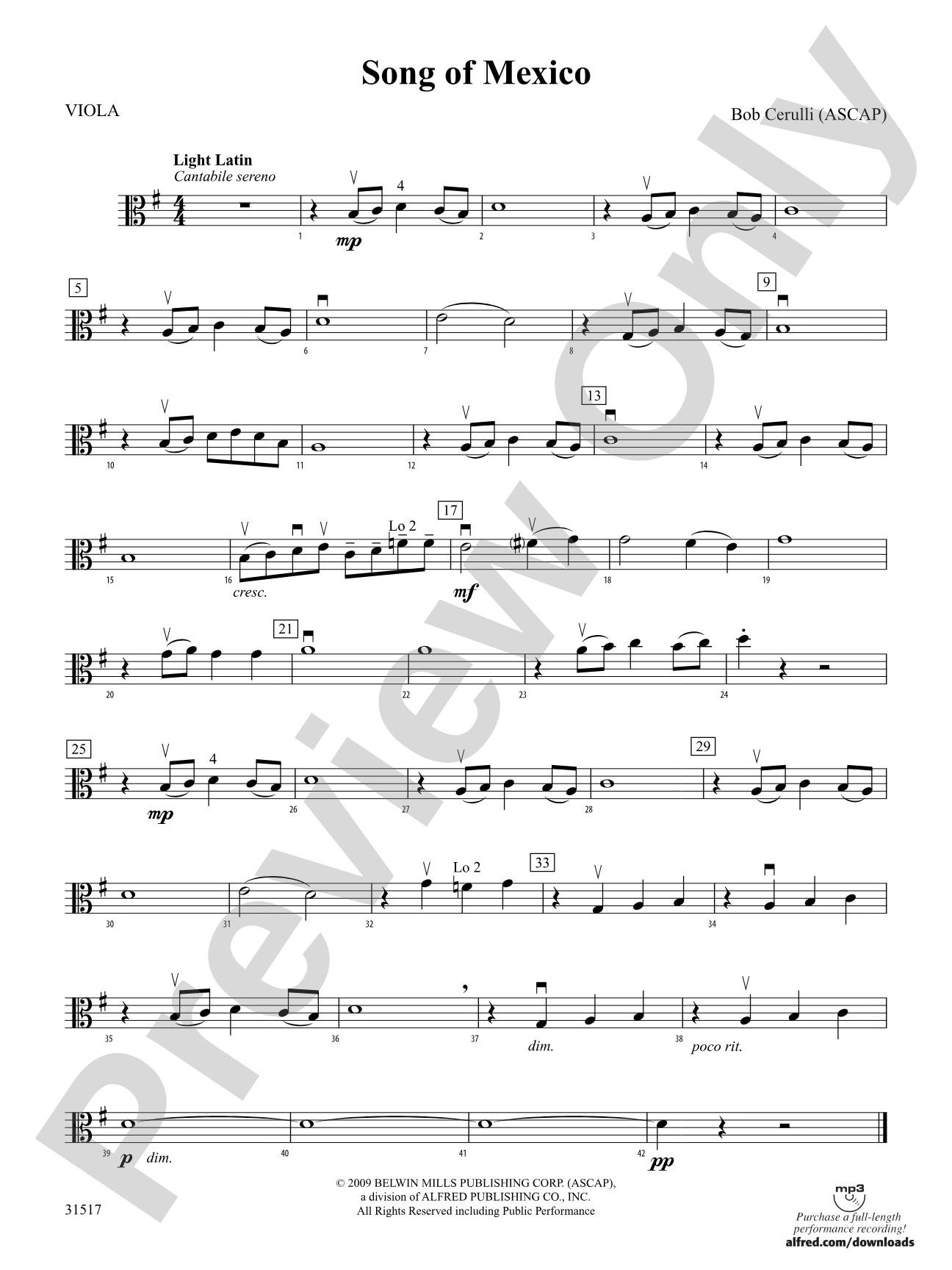 Song of Mexico: Viola
