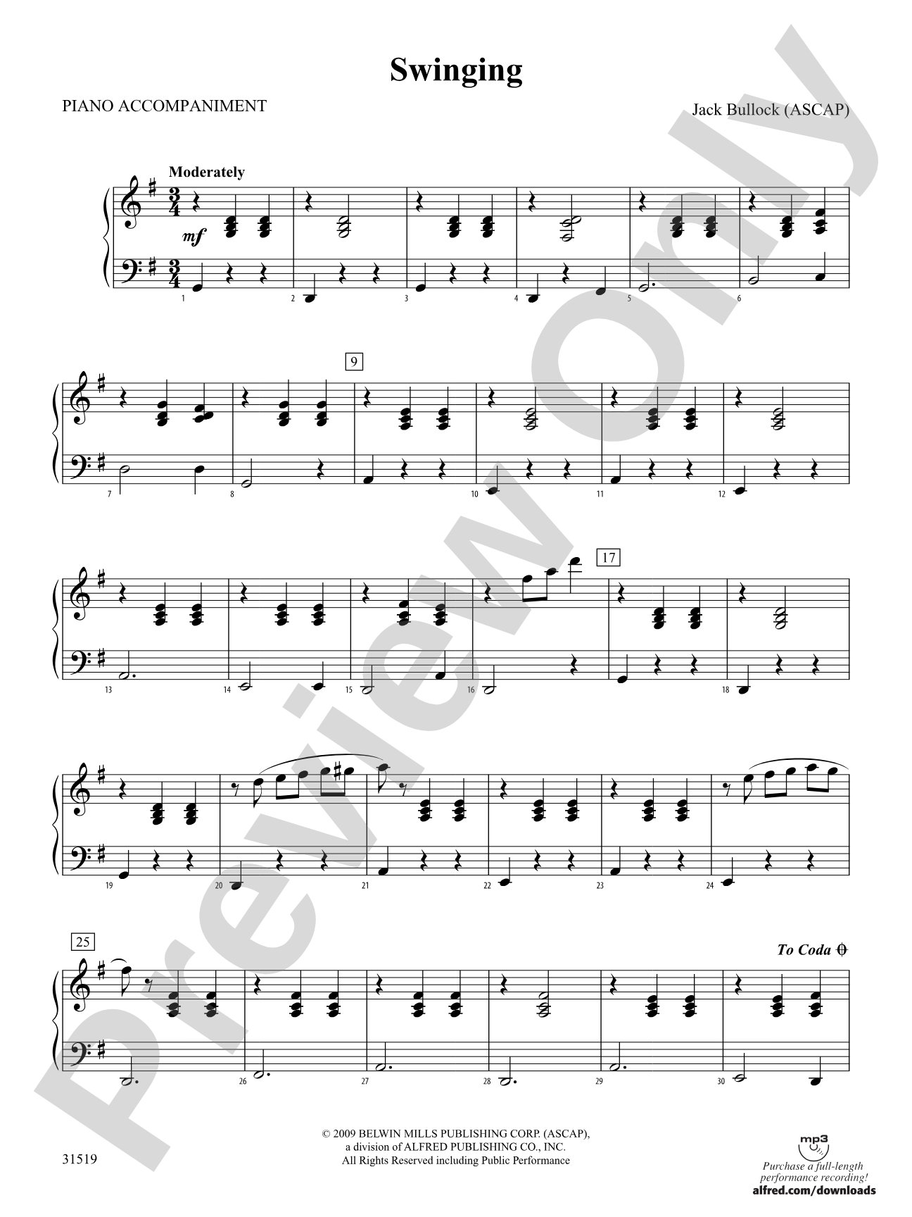 Swinging: Piano Accompaniment